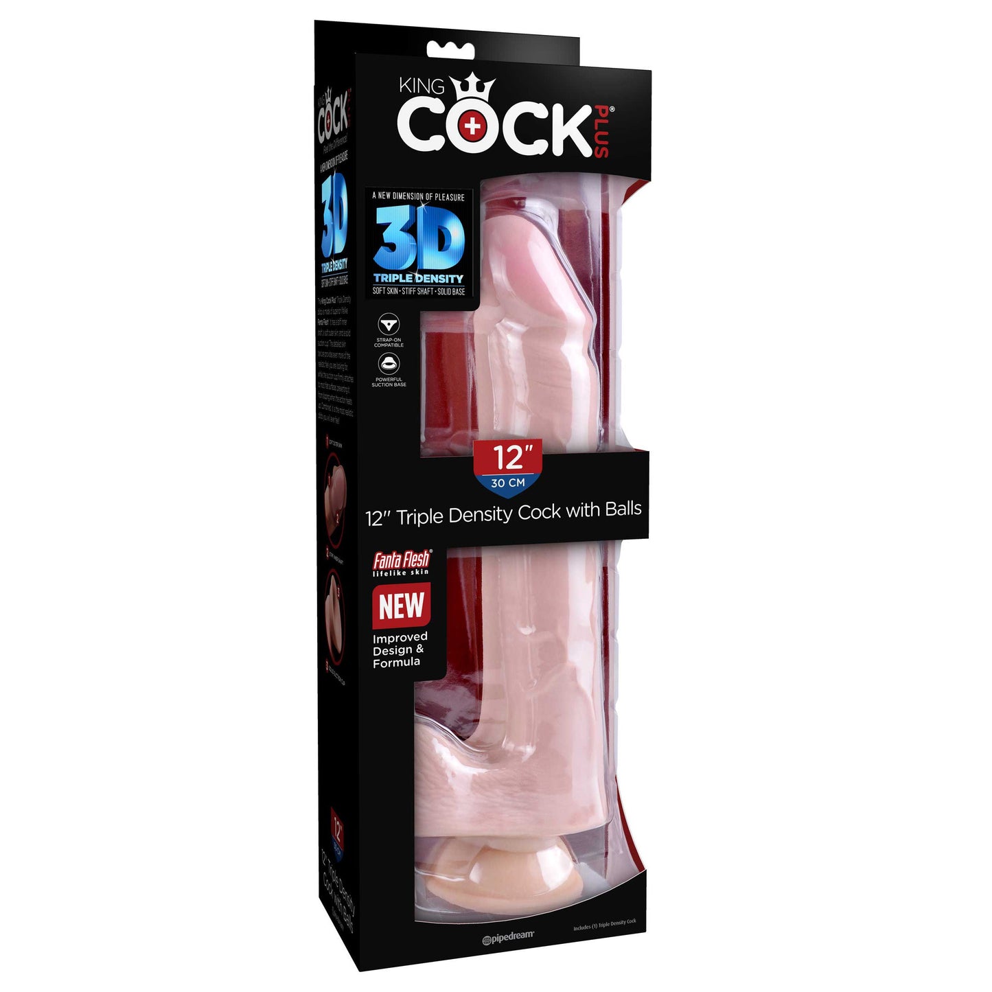 King Cock Plus 12" Triple Density Cock with Balls - Thorn & Feather Sex Toy Canada