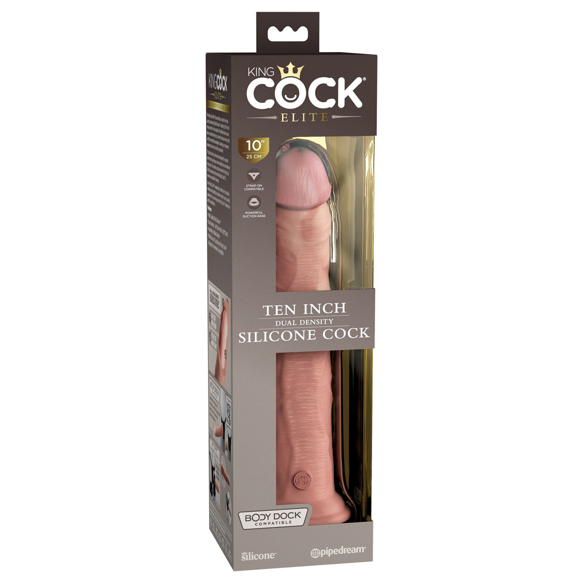 King Cock Elite 10" Silicone Dual Density Cock - Light - Thorn & Feather Sex Toy Canada