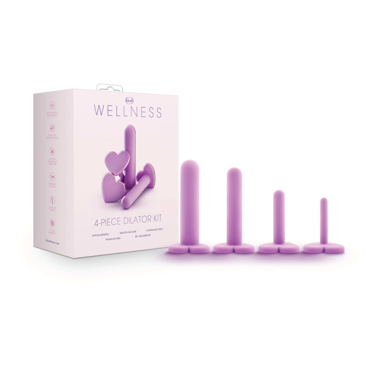 Wellness Heart Shaped Base Dilator Kit - Purple - Thorn & Feather Sex Toy Canada