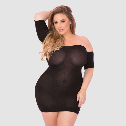 Pink Lipstick - All Night Wrong Dress - Black, Plus Size - Thorn & Feather Sex Toy Canada