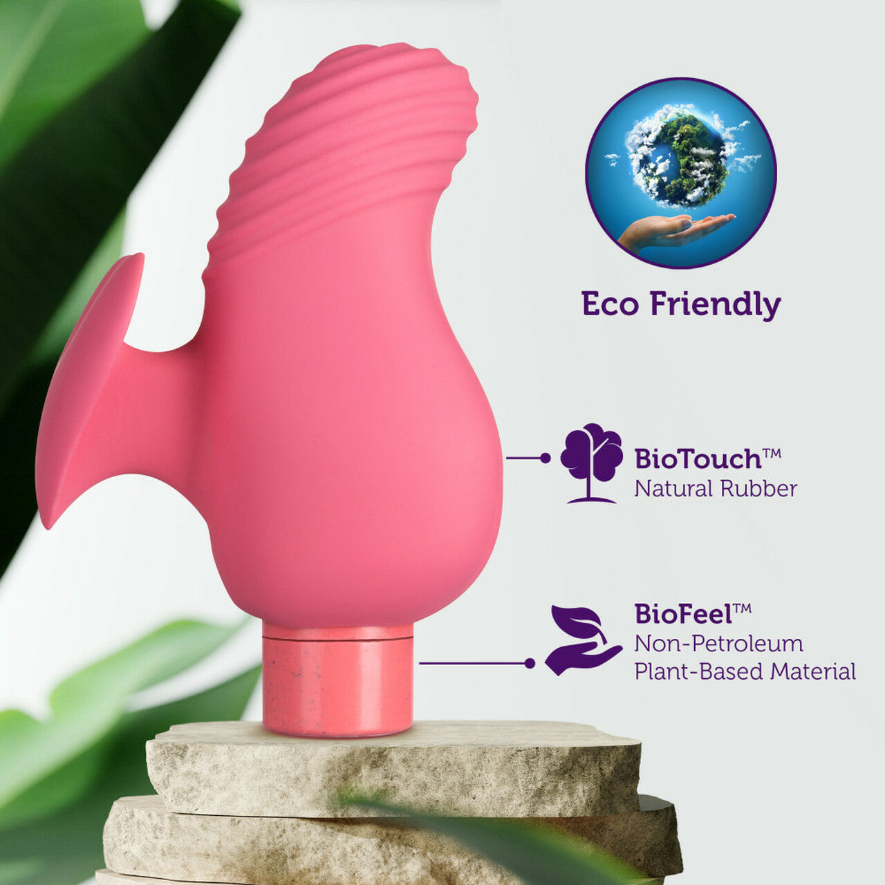 Gaia Eco Love Mini Finger Vibrator - Coral - Thorn & Feather Sex Toy Canada