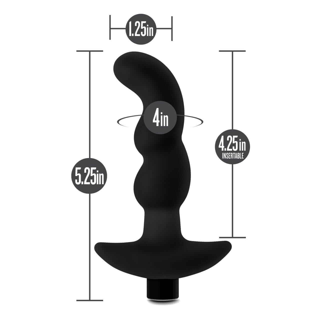 Silicone Vibrating Prostate Massager 03 - Black - Thorn & Feather Sex Toy Canada