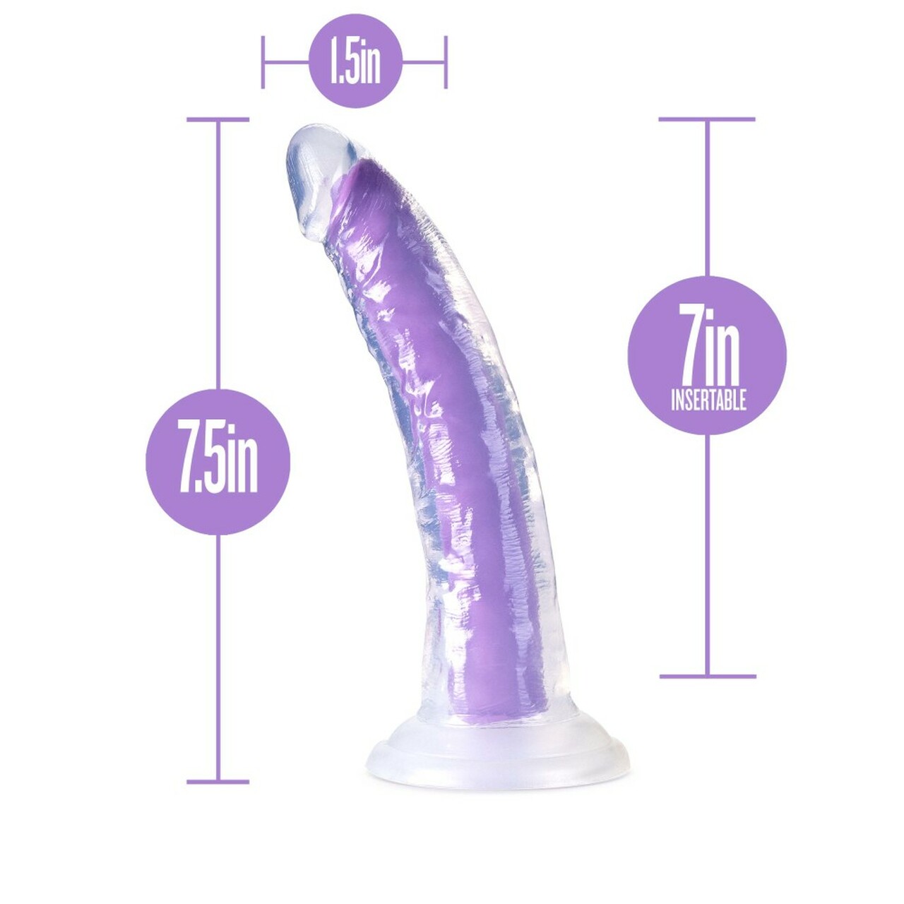Glow in the Dark 7" Silicone Dual Density Dildo - Purple - Thorn & Feather Sex Toy Canada