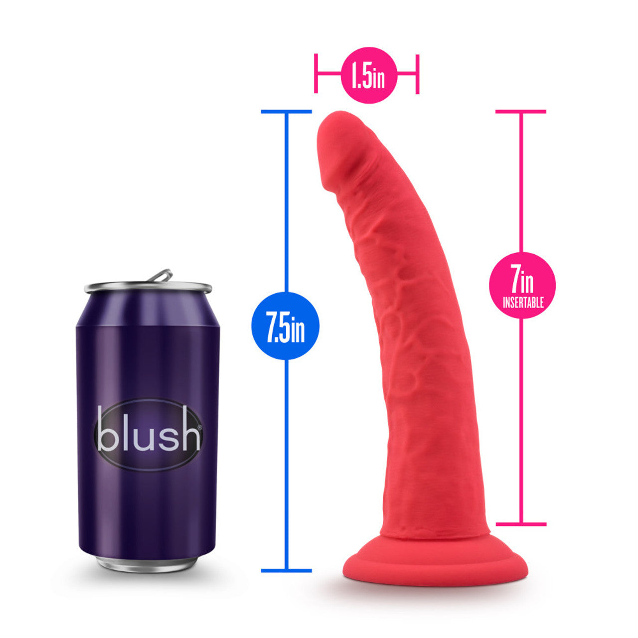 Ruse Jimmy Silicone Dildo - Cerise - Thorn & Feather Sex Toy Canada