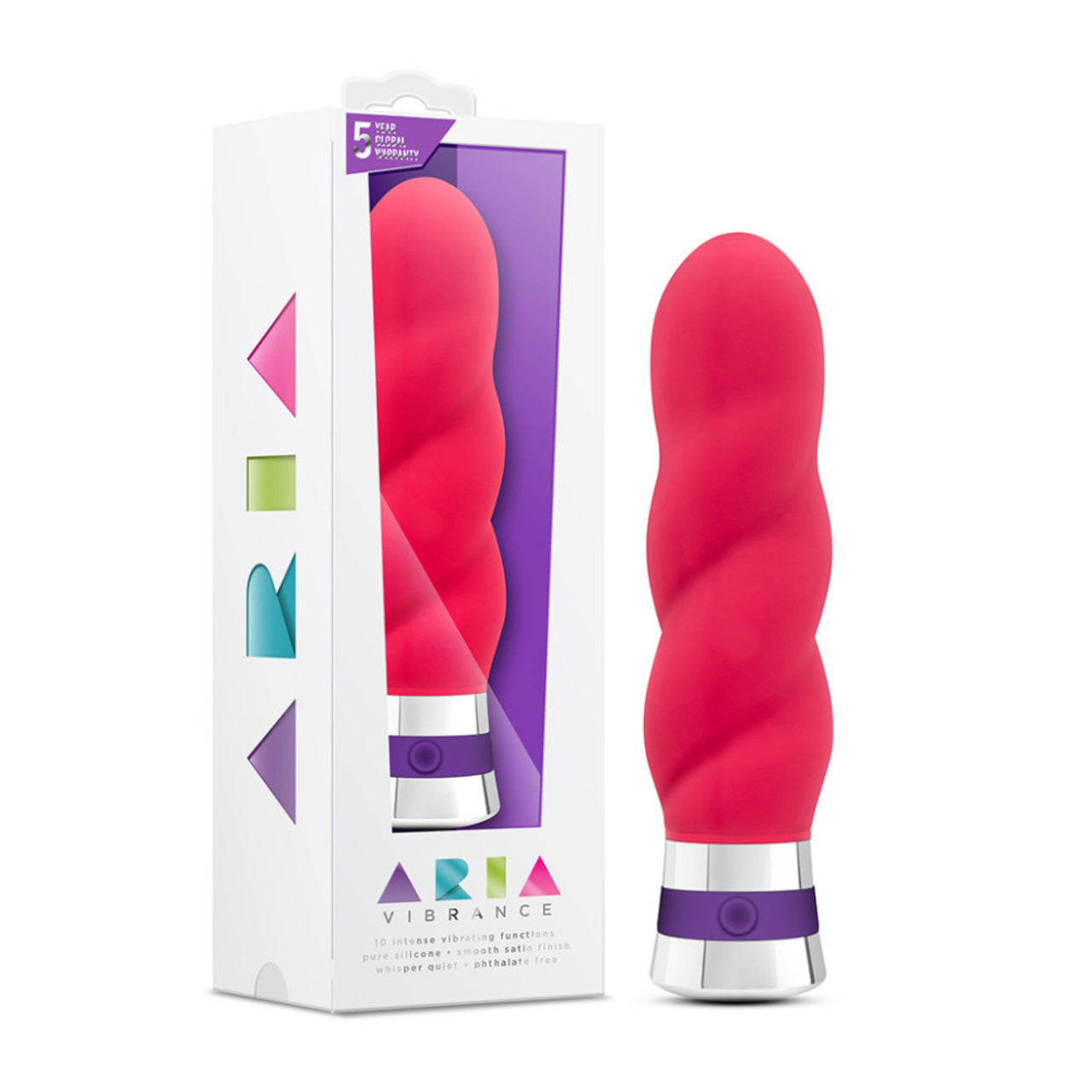 Aria Vibrance Silicone Vibrator - Cerise - Thorn & Feather Sex Toy Canada