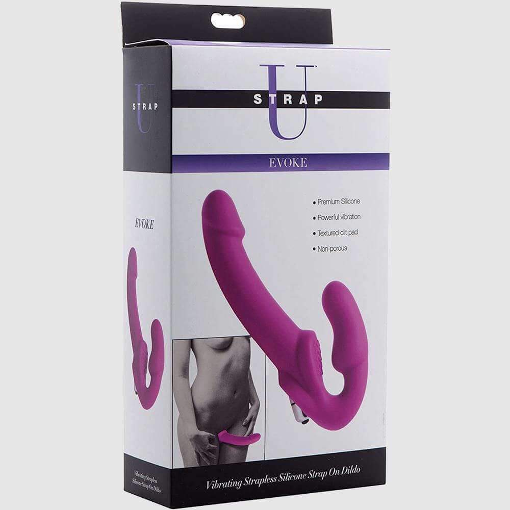 Strap U Evoke Vibrating Strapless Silicone Strap-on Dildo - Thorn & Feather Sex Toy Canada