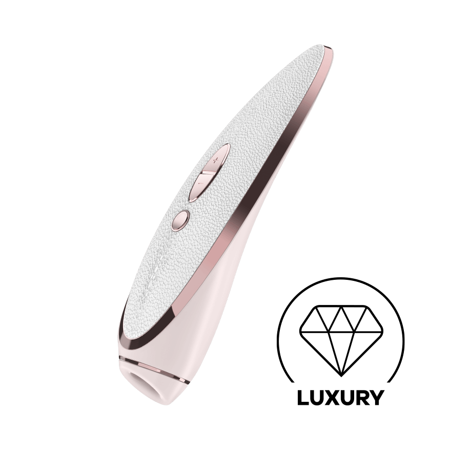 Satisfyer Luxury Prêt-à-porter Clitoral Air Pulse Vibrator - White & Rose-Gold - Thorn & Feather Sex Toy Canada