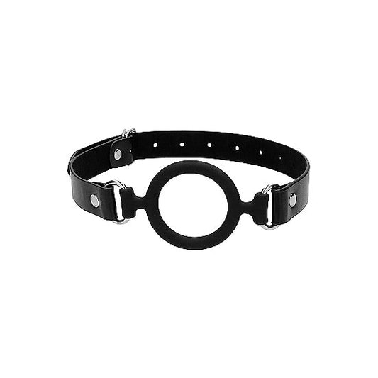 Silicone Ring Gag w Adjustable Bonded Leather Straps