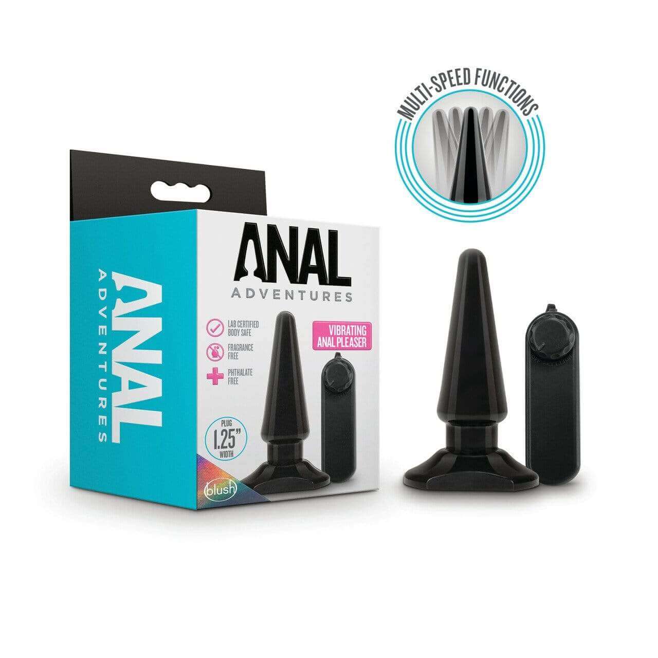 Basic Vibrating Anal Pleaser - Black - Thorn & Feather Sex Toy Canada