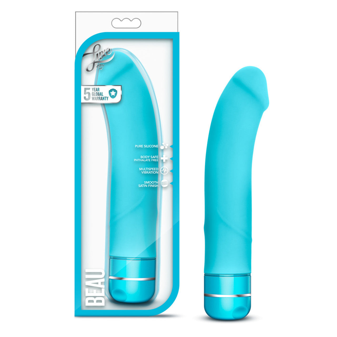 Luxe Beau Silicone G-Spot Vibrator - Blue - Thorn & Feather Sex Toy Canada