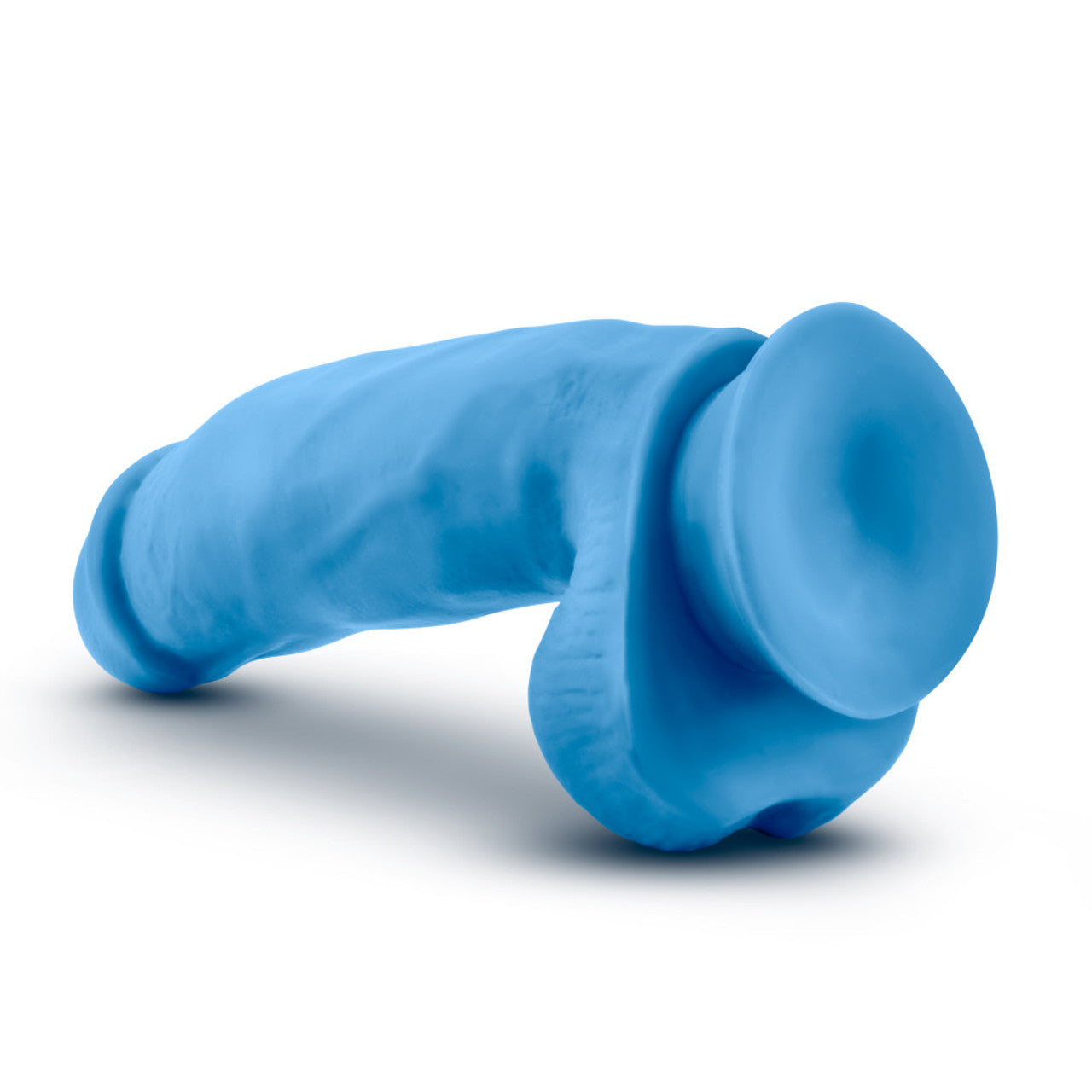 Neo Elite 7' Silicone Dual Density Cock w Balls - Neon Blue - Thorn & Feather Sex Toy Canada
