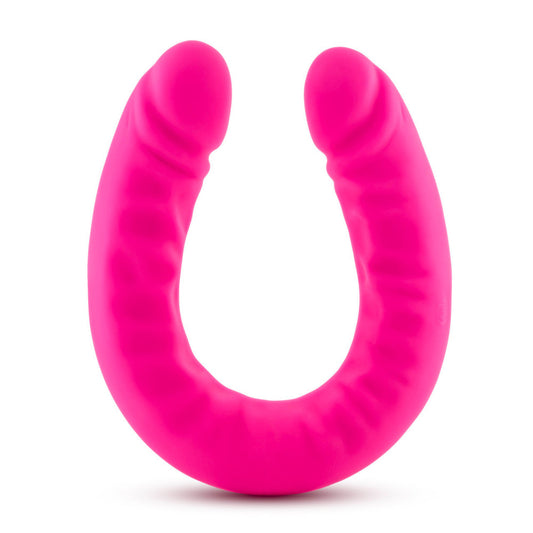 Ruse 18 inch Silicone Slim Double Dong - Hot Pink - Thorn & Feather Sex Toy Canada