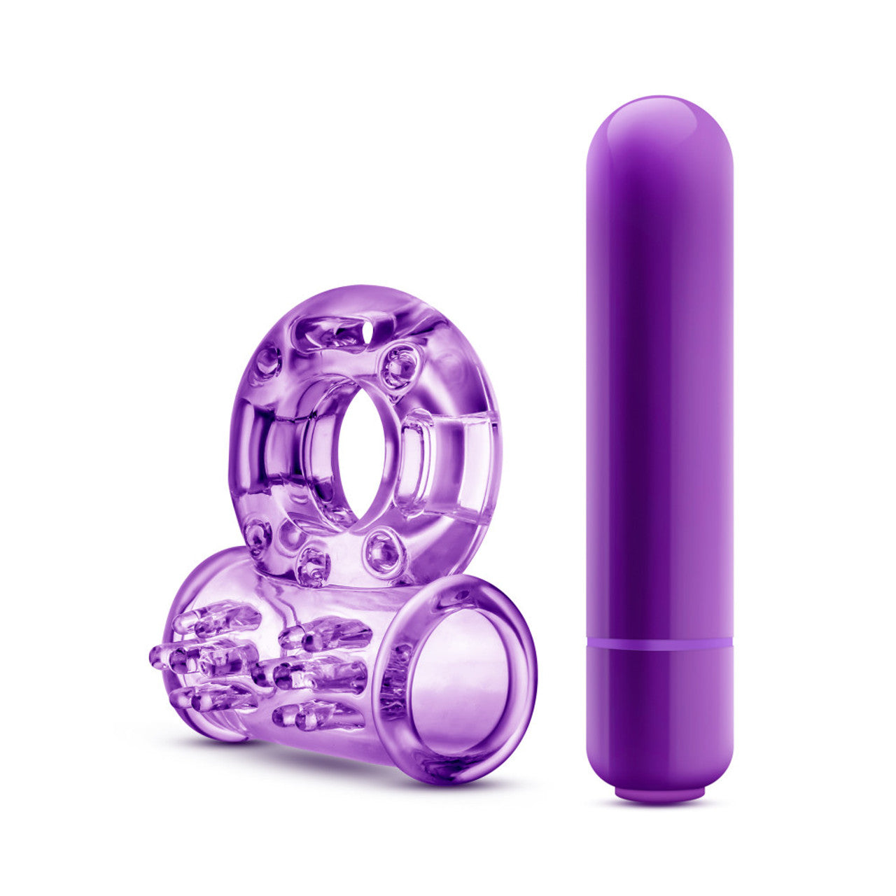 Couples Play Vibrating Cock Ring - Purple - Thorn & Feather Sex Toy Canada