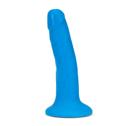Neo Elite 6 Inch Silicone Dual Density Cock - Neon Blue - Thorn & Feather Sex Toy Canada