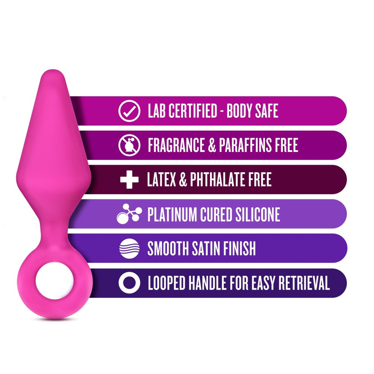 Luxe Candy Rimmer Silicone Butt Plug for Beginners - Small, Pink - Thorn & Feather Sex Toy Canada