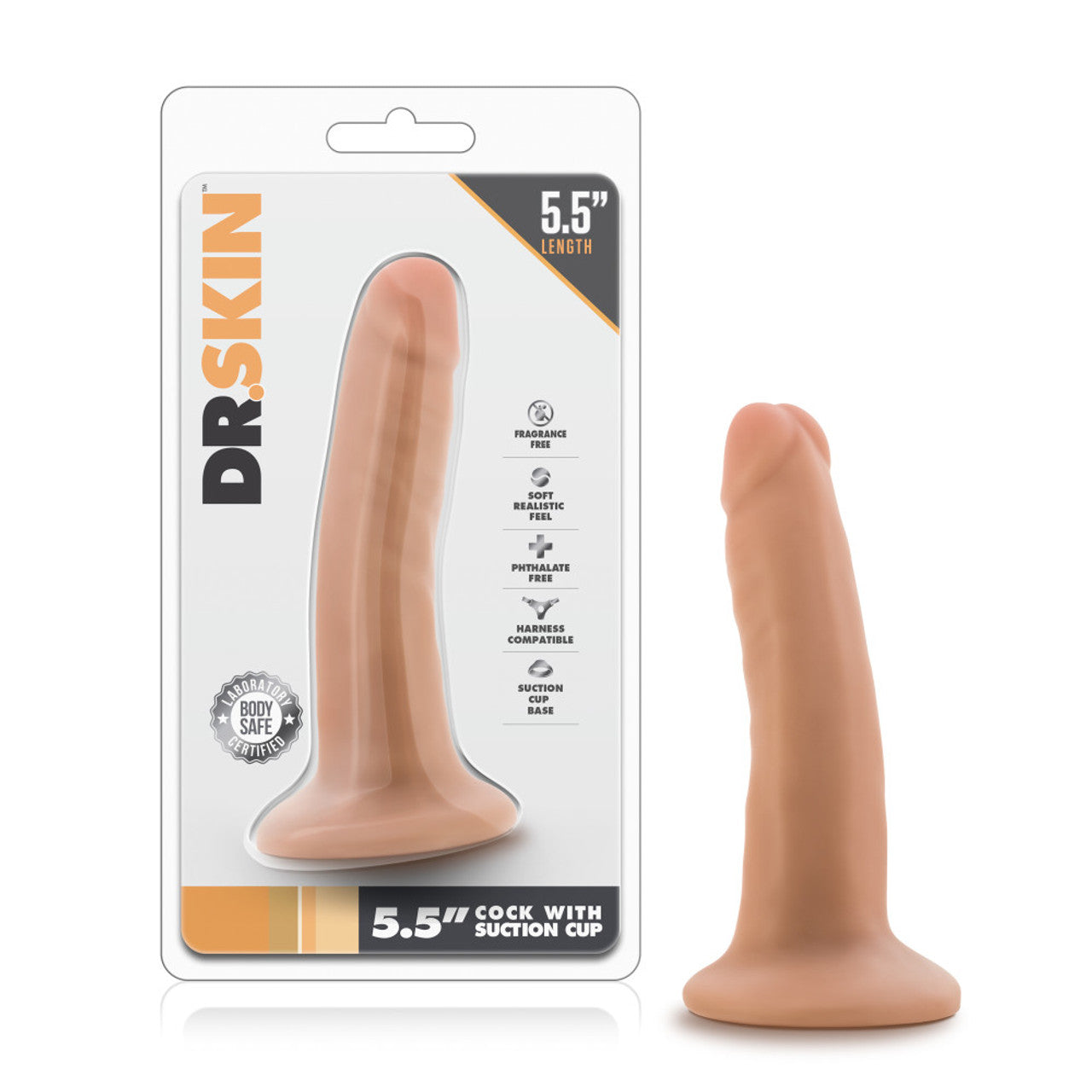 Dr. Skin 5.5 Inch Cock With Suction Cup - Vanilla - Thorn & Feather Sex Toy Canada